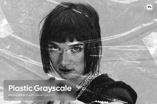 Plastic grayscale photo effect 2025 10 29 15 03 16 utc design add on for photoshop procreate illustrator and more