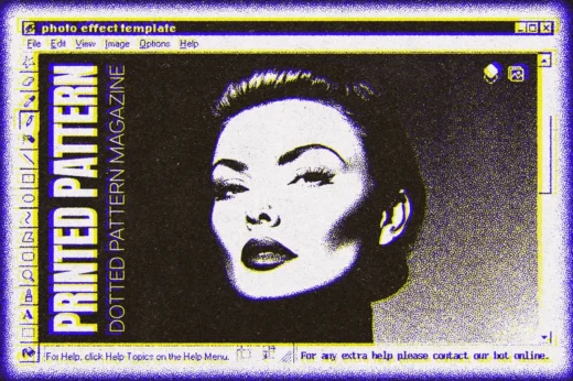 Printed Pattern Magazine Photo Effect