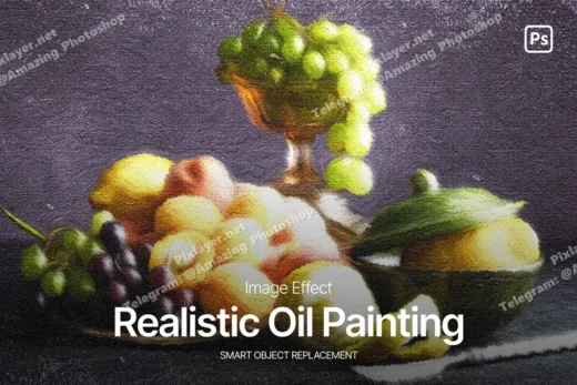 Realistic oil painting photo effect 2025 10 03 16 33 55 utc design add on for photoshop procreate illustrator and more