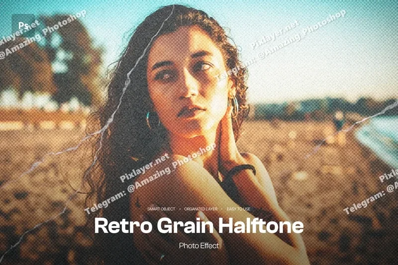 Retro grain halftone image effect 2025 10 07 16 09 05 utc design add on for photoshop procreate illustrator and more