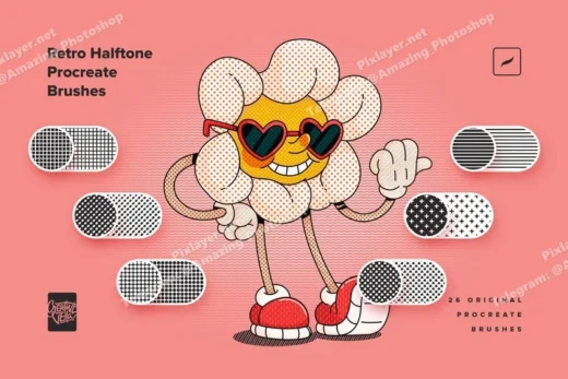 Retro halftone procreate brushes 2025 10 07 00 53 21 utc design add on for photoshop procreate illustrator and more