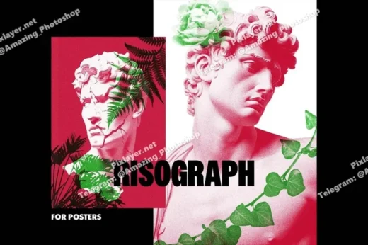 Risograph Double Exposure Poster Effect