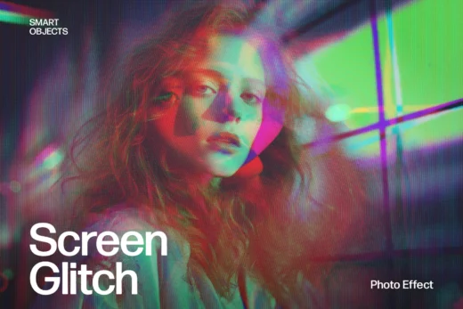 Screen glitch photo effect template 2025 10 03 16 14 48 utc design add on for photoshop procreate illustrator and more