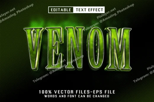 Venom 3d text editable text effect 2025 09 30 18 34 44 utc design add on for photoshop procreate illustrator and more