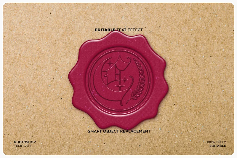 Waxsealtexteffect20251023223444utc | download free design addon Wax seal text effect 2025 10 23 22 34 44 utc design add on for photoshop procreate illustrator and more