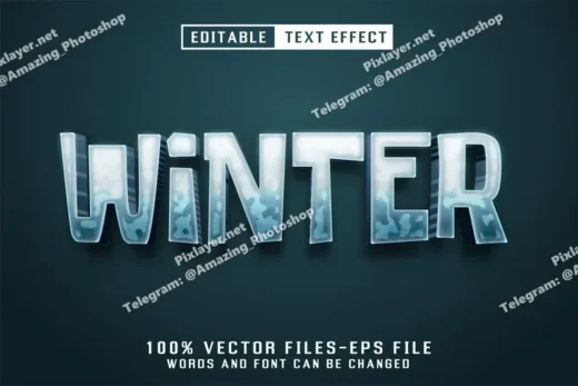 Winter editable text effect 2025 10 09 19 26 20 utc design add on for photoshop procreate illustrator and more