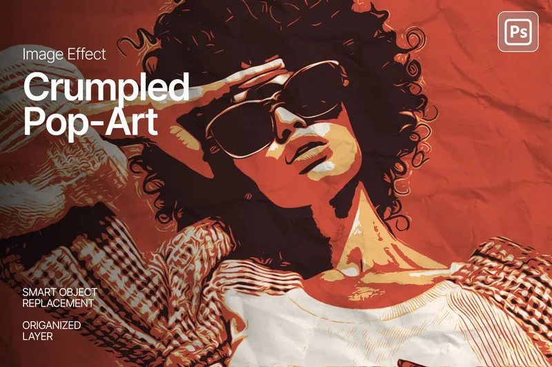 Crumpled pop art image effect 2025 11 06 20 14 34 utc design add on for photoshop procreate illustrator and more