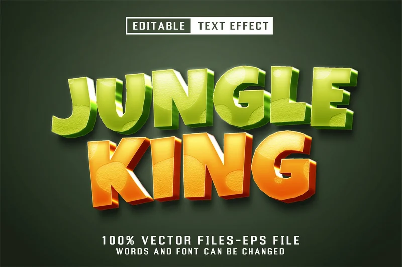 Jungle king 3d text editable text effect 2025 11 13 15 56 22 utc design add on for photoshop procreate illustrator and more