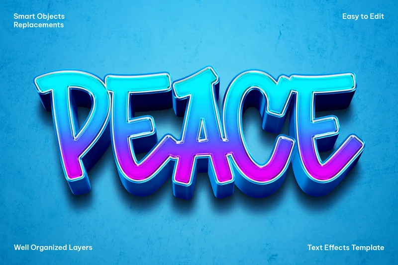 Peace text effect 2025 11 07 00 59 14 utc design add on for photoshop procreate illustrator and more