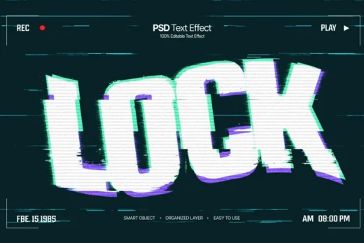 Vhs glitch text effect 2025 11 01 01 17 54 utc design add on for photoshop procreate illustrator and more