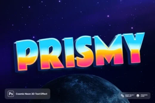 Cosmic neon 3d text effect 2025 11 27 04 03 52 utc design add on for photoshop procreate illustrator and more