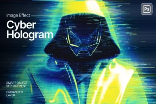 Cyber hologram image effect 2025 11 28 16 02 42 utc design add on for photoshop procreate illustrator and more