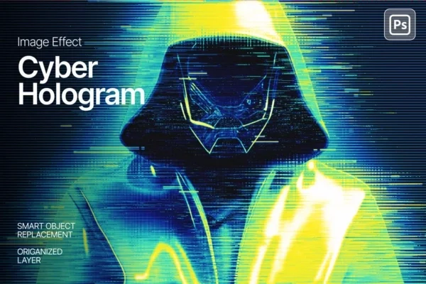Cyber hologram image effect 2025 11 28 16 02 42 utc design add on for photoshop procreate illustrator and more