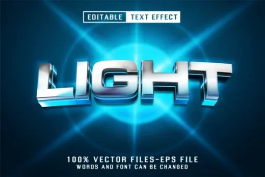 Light 3d text editable text effect 2025 11 27 03 48 39 utc design add on for photoshop procreate illustrator and more